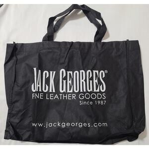 Jack Georges Tote Bag Fine Leather Goods Black Sz 18x14 Reusable Shopping Pouch
